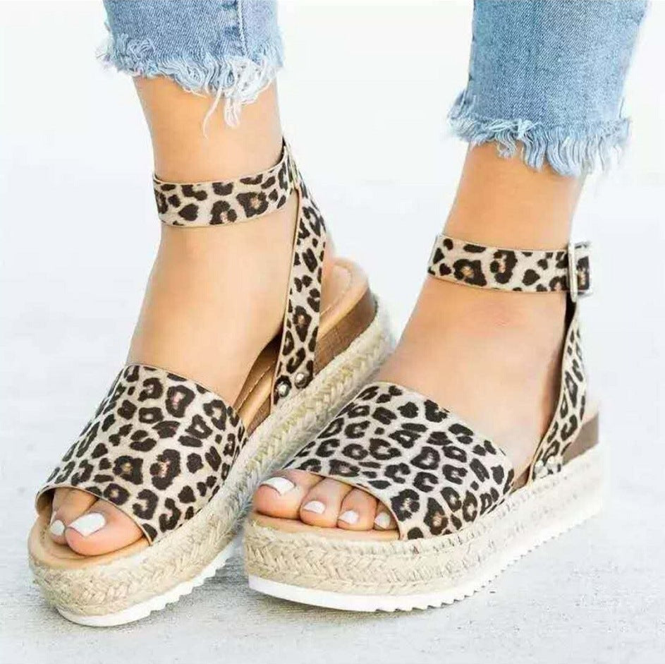 Damen Wedge-Sandalen mit elastischem Riemen und komfortablem Fußbett