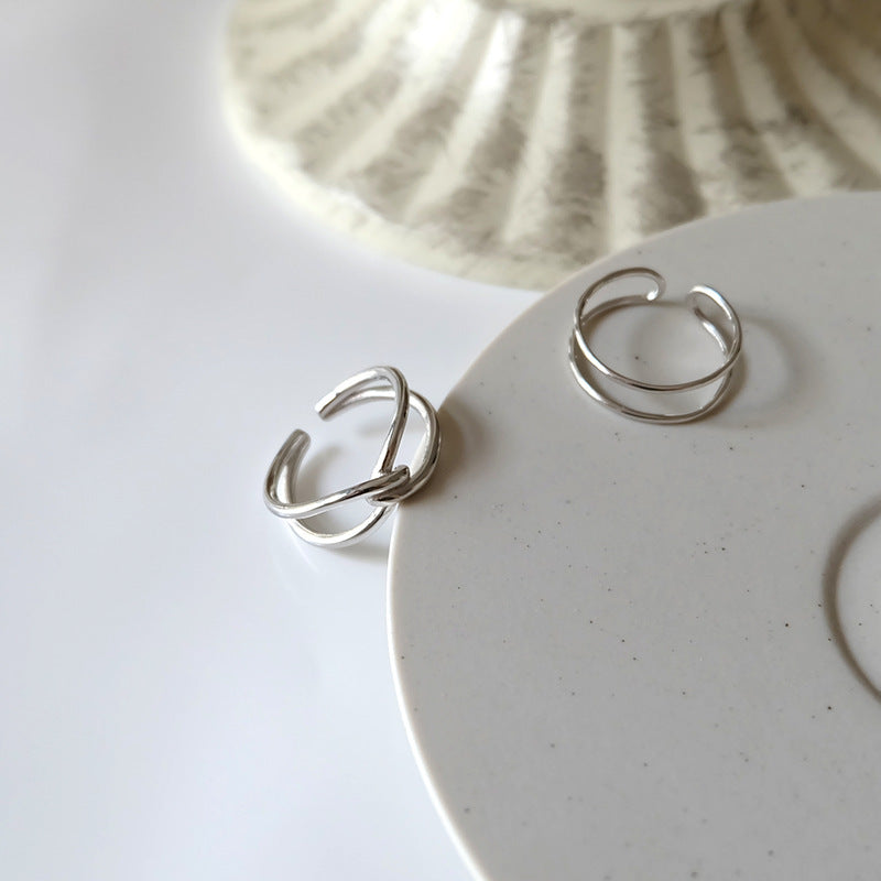 Damen offener Ring mit doppeltem Banddesign Shop Nory
