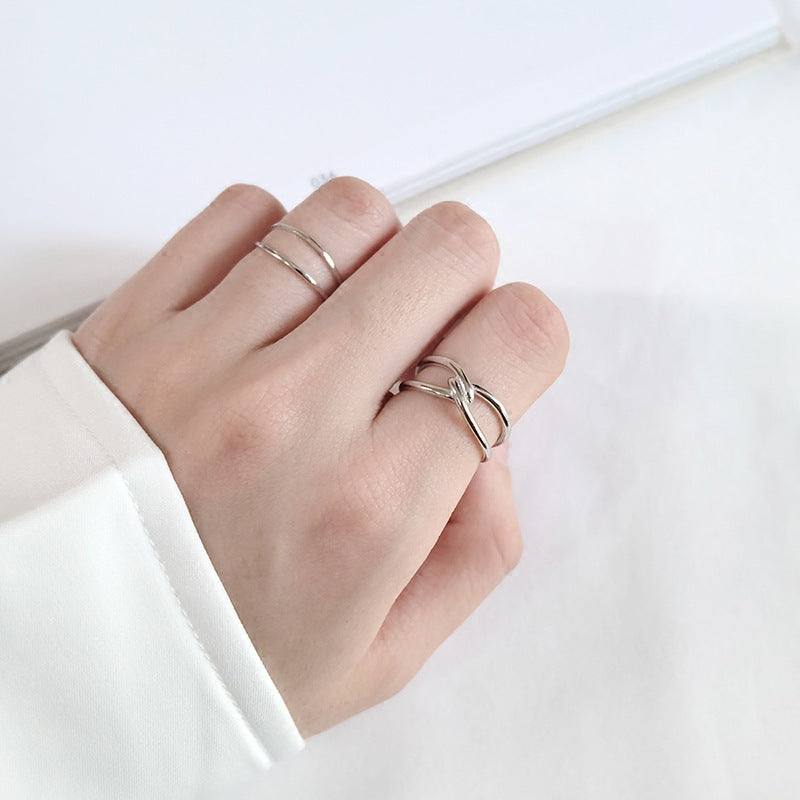 Damen offener Ring mit doppeltem Banddesign Shop Nory