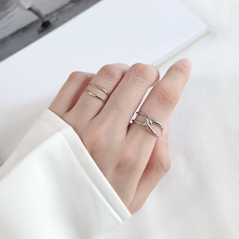 Damen offener Ring mit doppeltem Banddesign Shop Nory