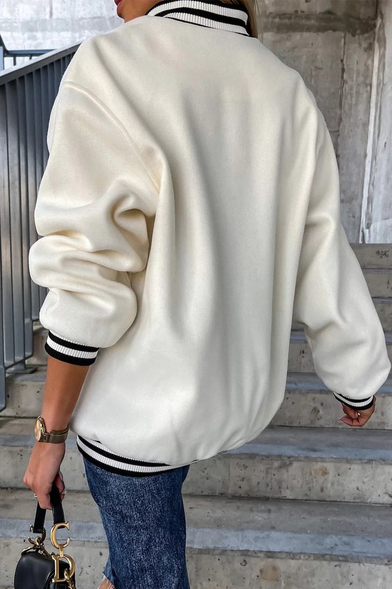 Shopnory | Street Color Block Buckle Kontrast O Neck Jacke(4 Farben)