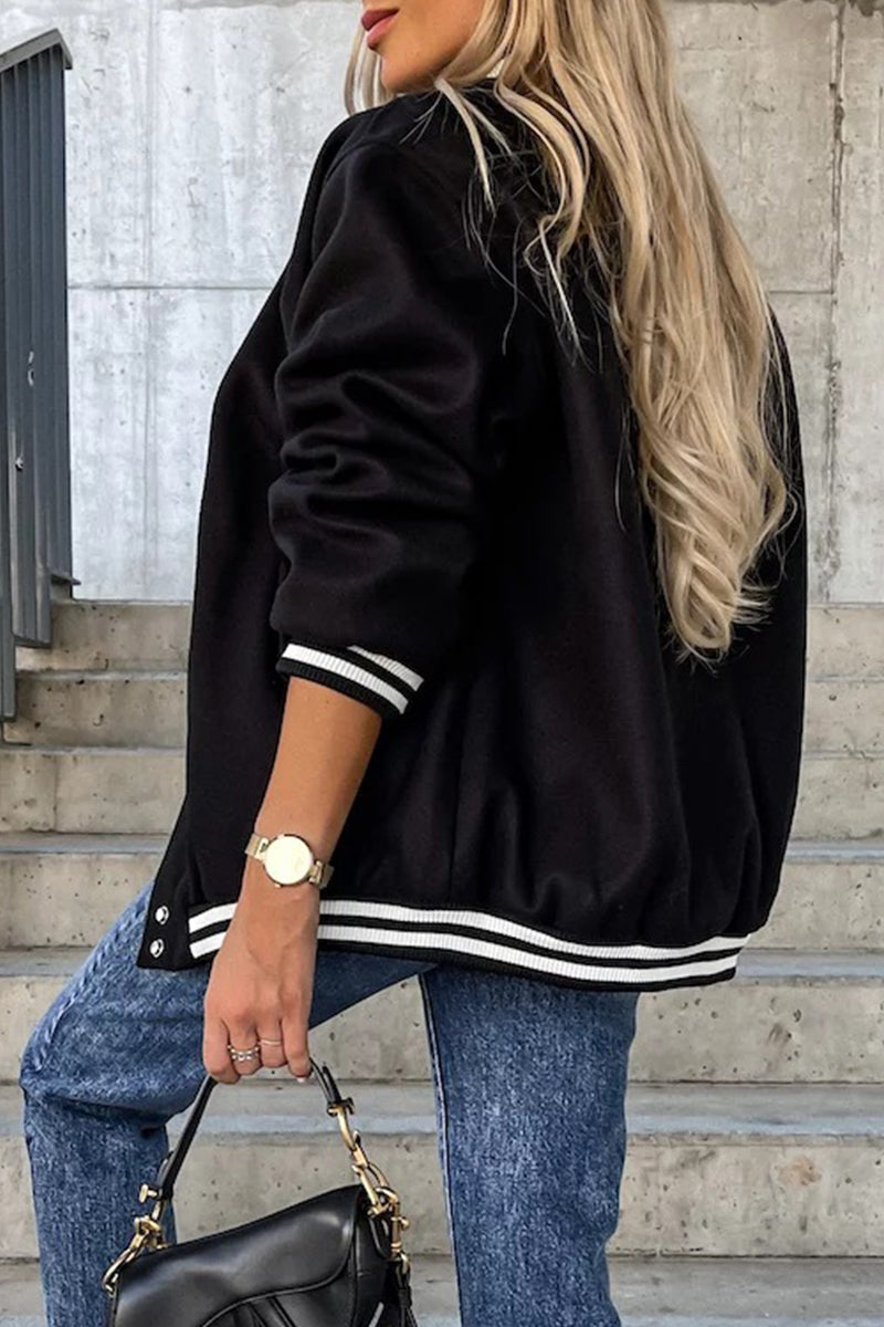 Shopnory | Street Color Block Buckle Kontrast O Neck Jacke(4 Farben)