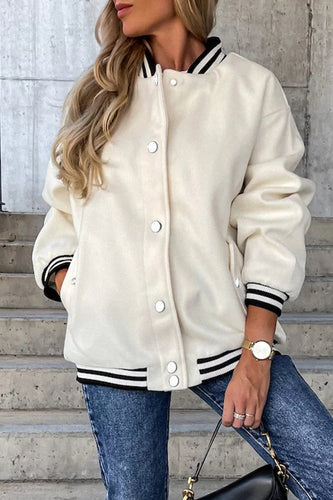 Shopnory | Street Color Block Buckle Kontrast O Neck Jacke(4 Farben)