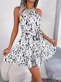 Kleid mit Schleife und Leopardenmuster