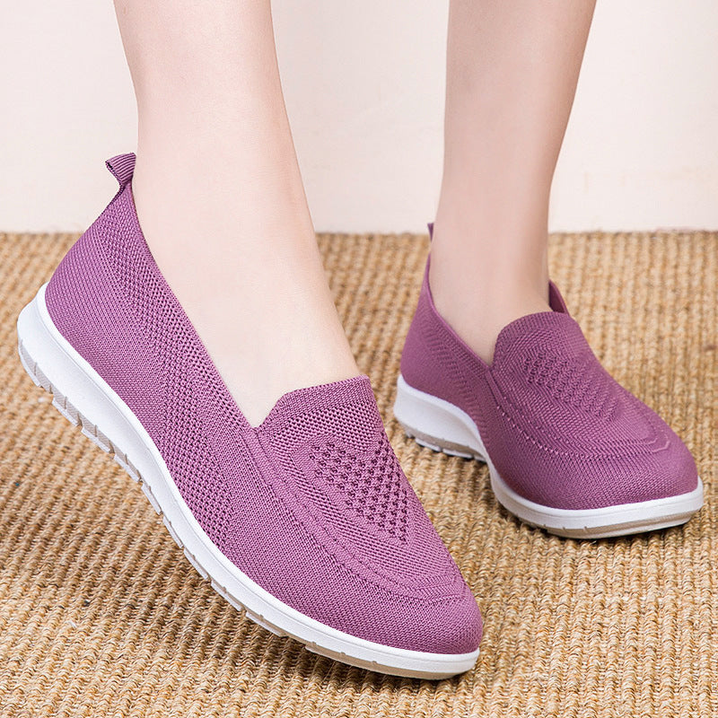 Damen Atmungsaktive Slip-On Freizeitschuhe mit flexiblem Mesh-Obermaterial