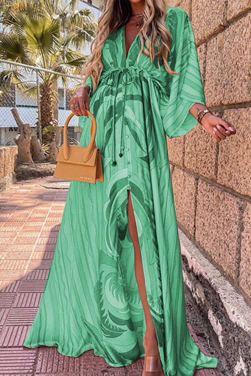 College Vacation Print Frenulum Strandkleid Kleider