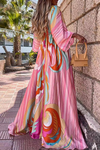 College Vacation Print Frenulum Strandkleid Kleider