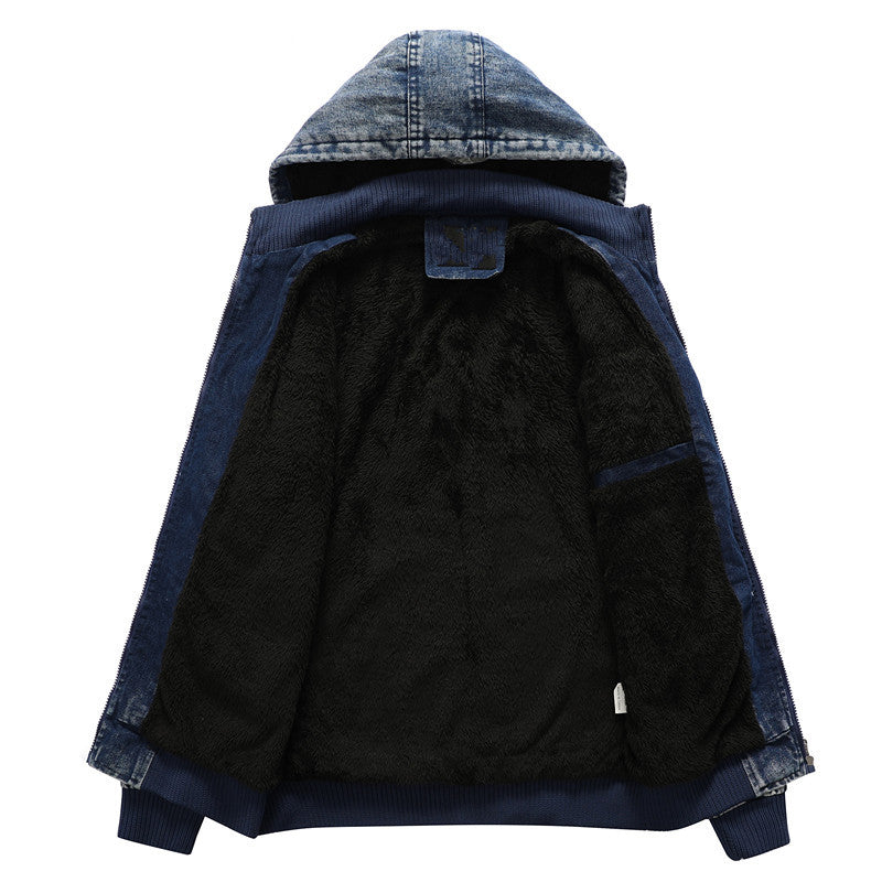 Herren Utility-Denim-Blouson mit Kapuze und Thermo-Teddyfutter Shop Nory