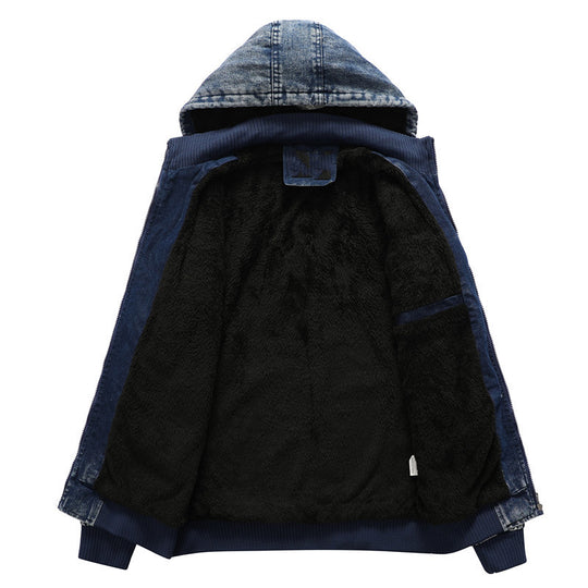 Herren Utility-Denim-Blouson mit Kapuze und Thermo-Teddyfutter Shop Nory