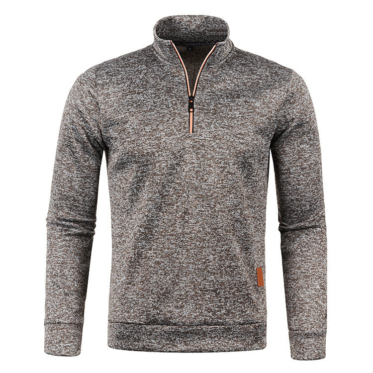 Herren-Strickpullover mit Stehkragen und Reißverschluss