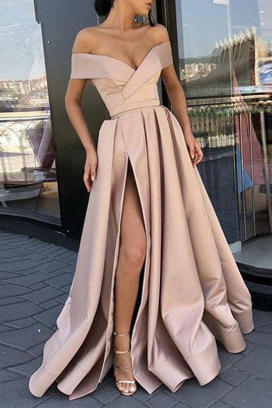 Elegantes Formelles Einfarbiges Schlitz V-Ausschnitt Abendkleid Kleider- 12 Farben