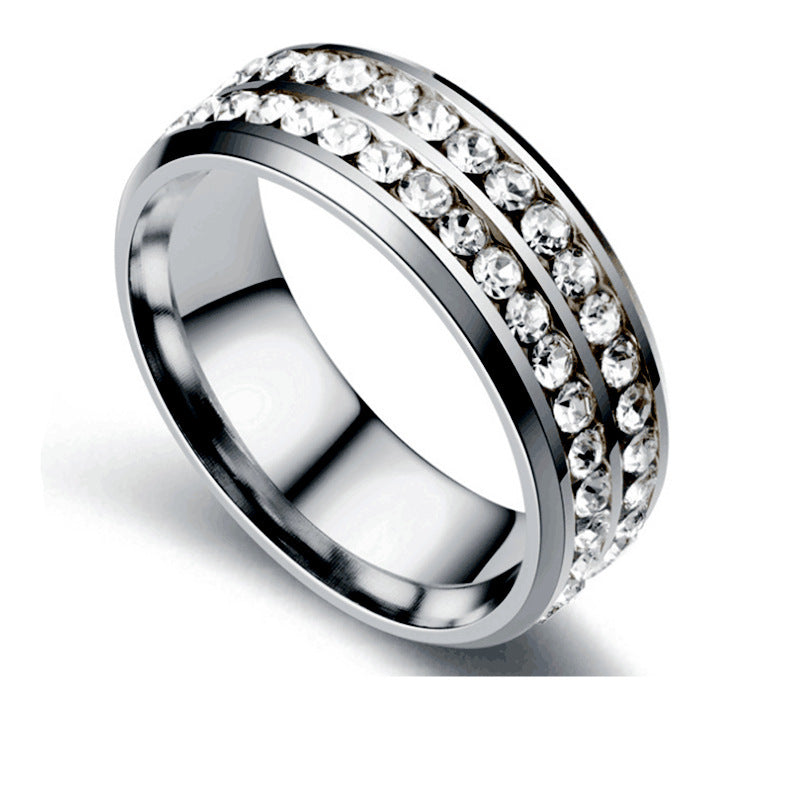 Herren Ring mit funkelndem Zirkonbesatz und eleganter Doppelrandgestaltung Shop Nory
