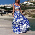 Damen Elegantes Maxikleid mit fließendem Saum und verspieltem Blumenmuster