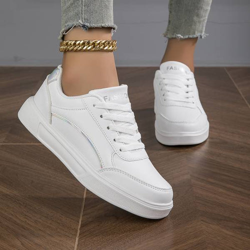 Sneaker Weiße Sneaker mit Gold/Silber Details