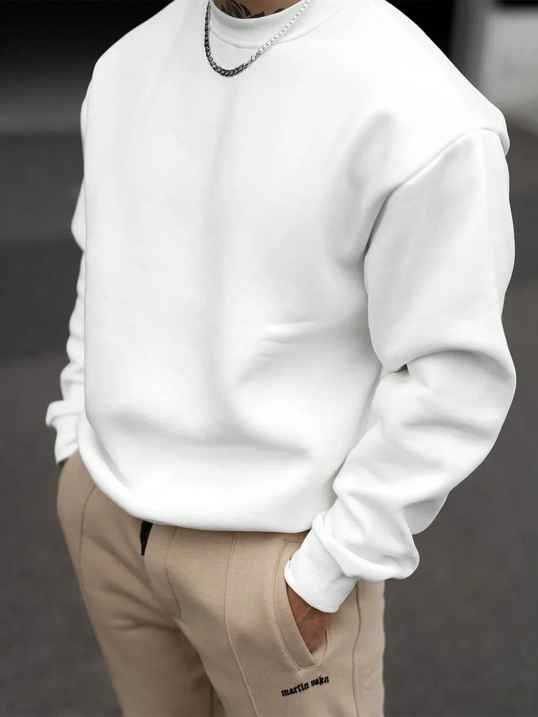 Herren Sweatshirt mit Rundhalsausschnitt