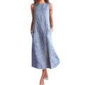 Damen Maxikleid mit Taillenbetonung und schrägem Streifenmuster