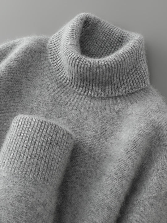 Herren-Pullover aus 100% Wolle mit Stehkragen