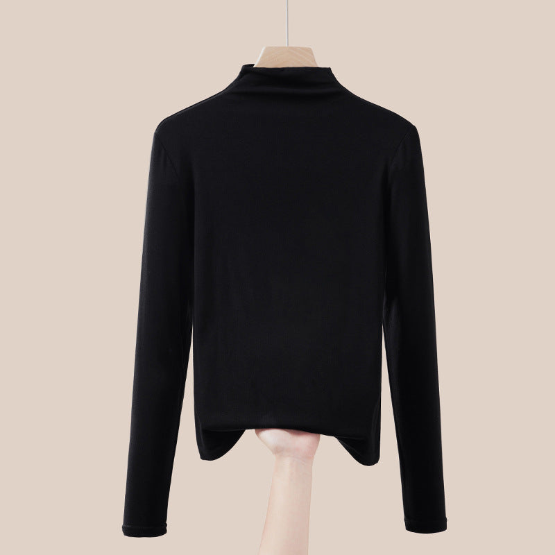 Dünner Damen-Rollkragenpullover, Langarm, Strick