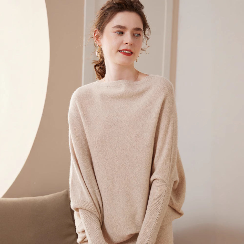 Damen-Kaschmir-Strickpullover, locker und elegant
