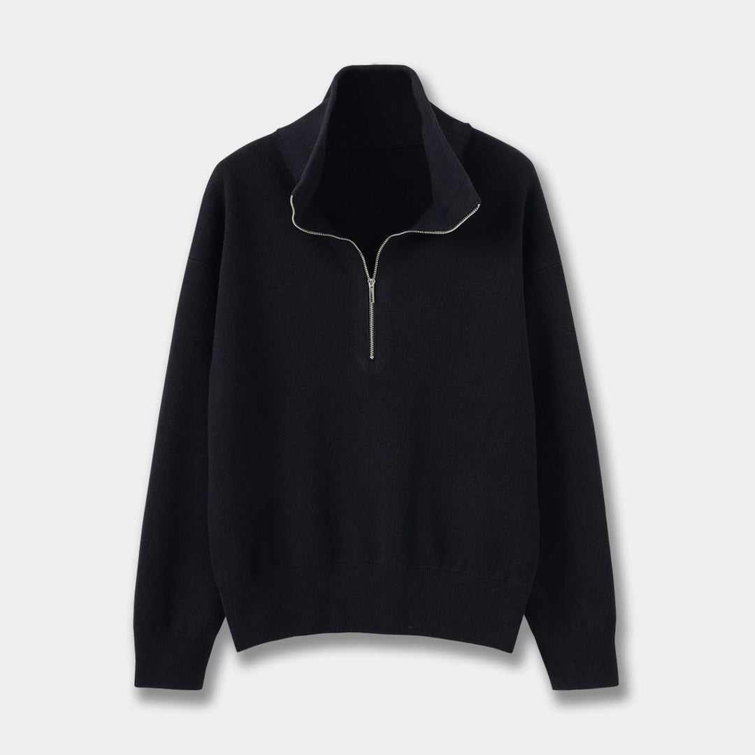 Eleganter Damen-Strickpullover mit Reißverschluss