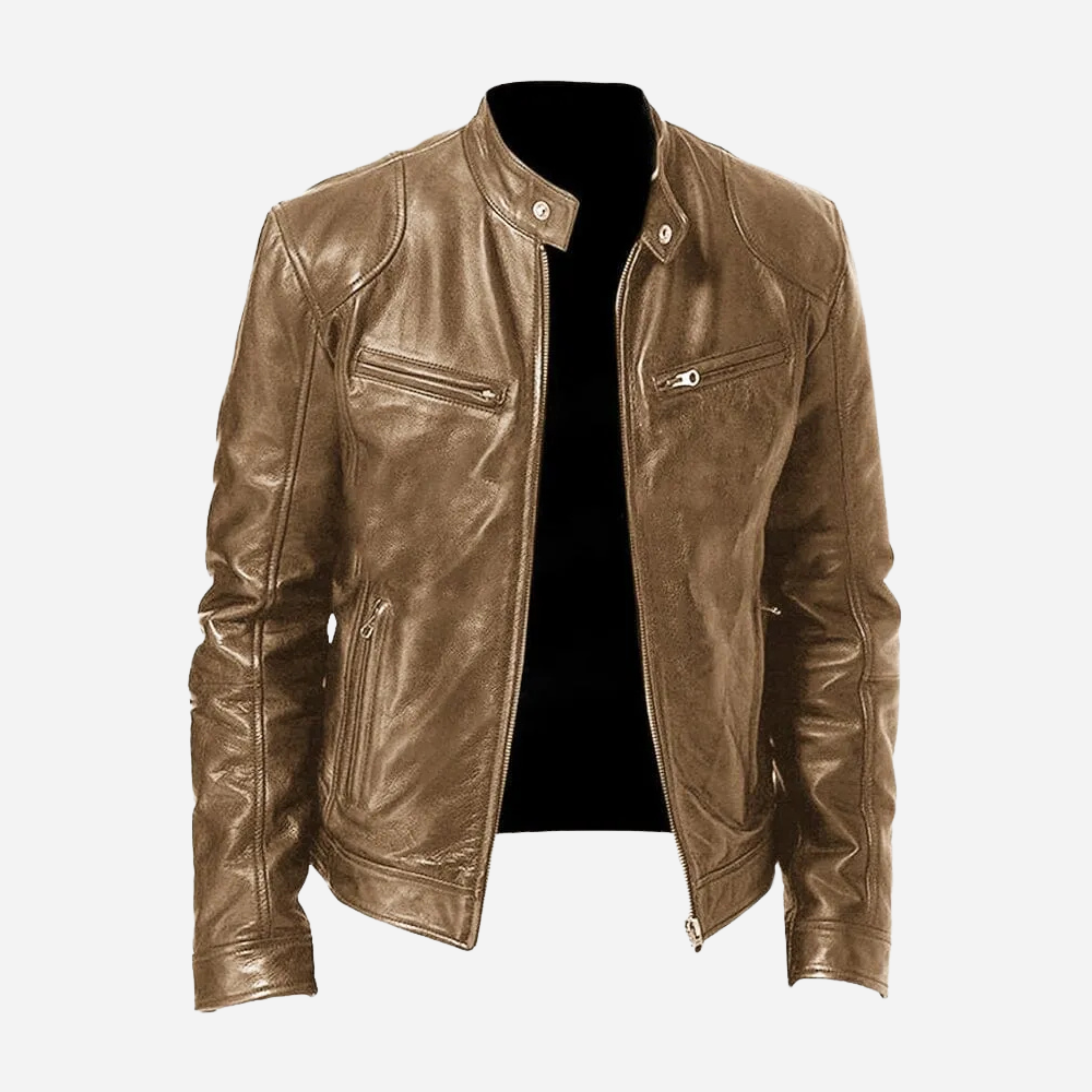 Stylische Moto-Lederjacke