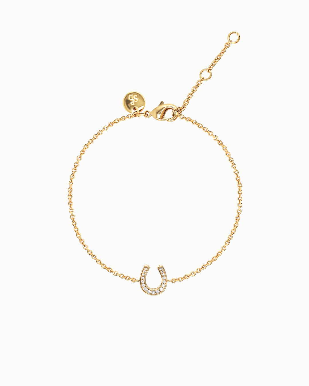 Glückliche Hufeisen-Kristall-Gold-Anhänger-Armband | Shop Nory