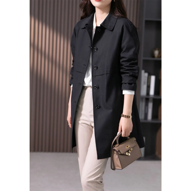 Stylischer Einreihiger Kurzer Trenchcoat für Damen
