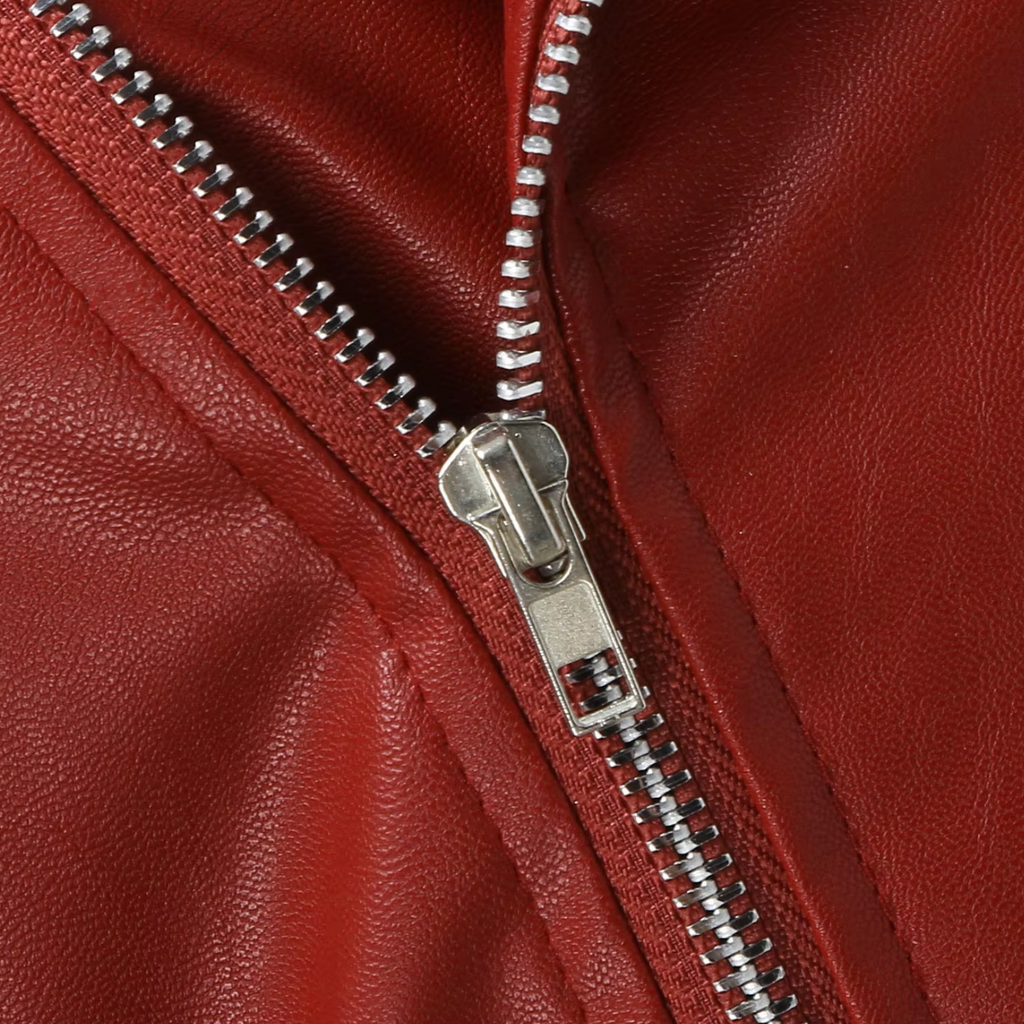 jacke Damen Biker Modell mit Gürtel und Reißverschlussdetails