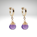 Amethyst-Geburtsstein/Zodiac-Huggie-Ohrringe | Shop Nory