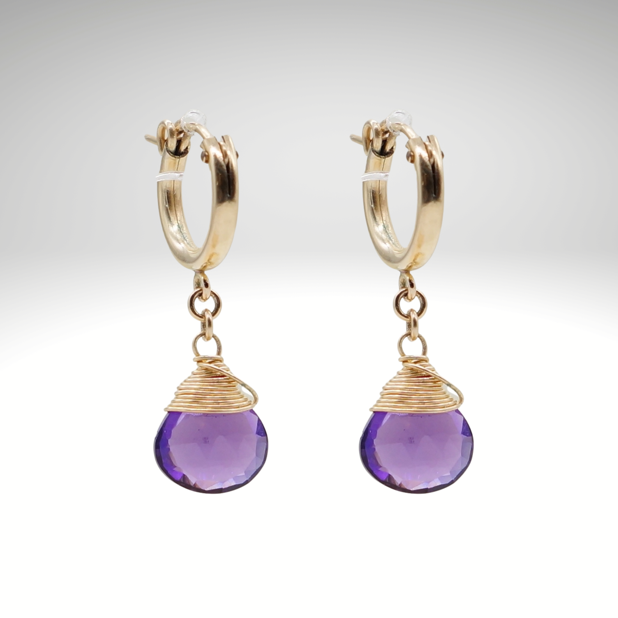 Amethyst-Geburtsstein/Zodiac-Huggie-Ohrringe | Shop Nory