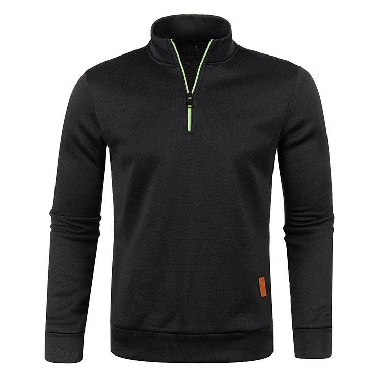 Herren-Strickpullover mit Stehkragen und Reißverschluss
