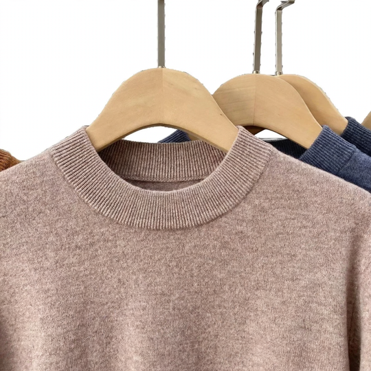 Herren-Strickpullover aus Wolle, verschiedene Kragenformen