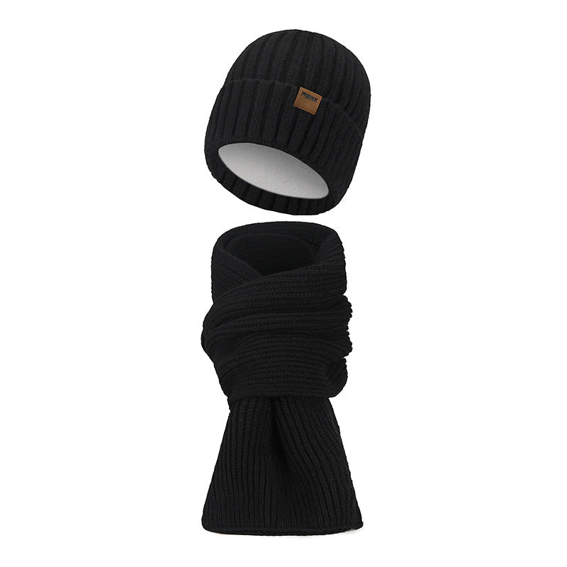 Winter-Set: Strickmütze und Schal, gefüttert, wärmend