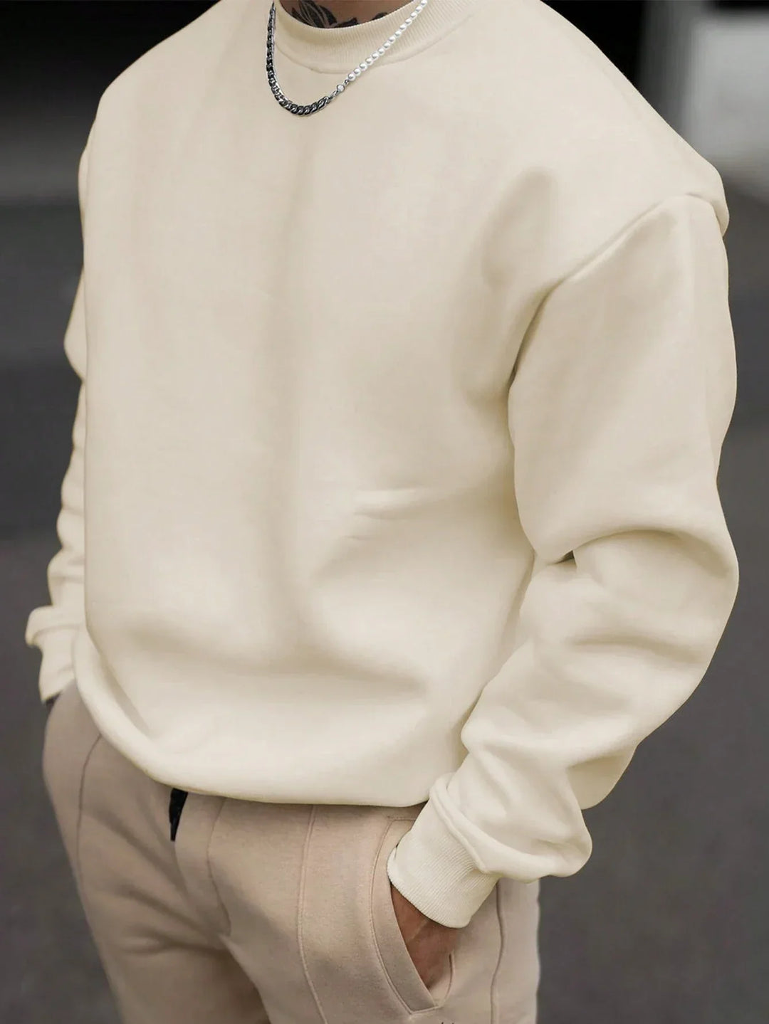Herren Sweatshirt mit Rundhalsausschnitt