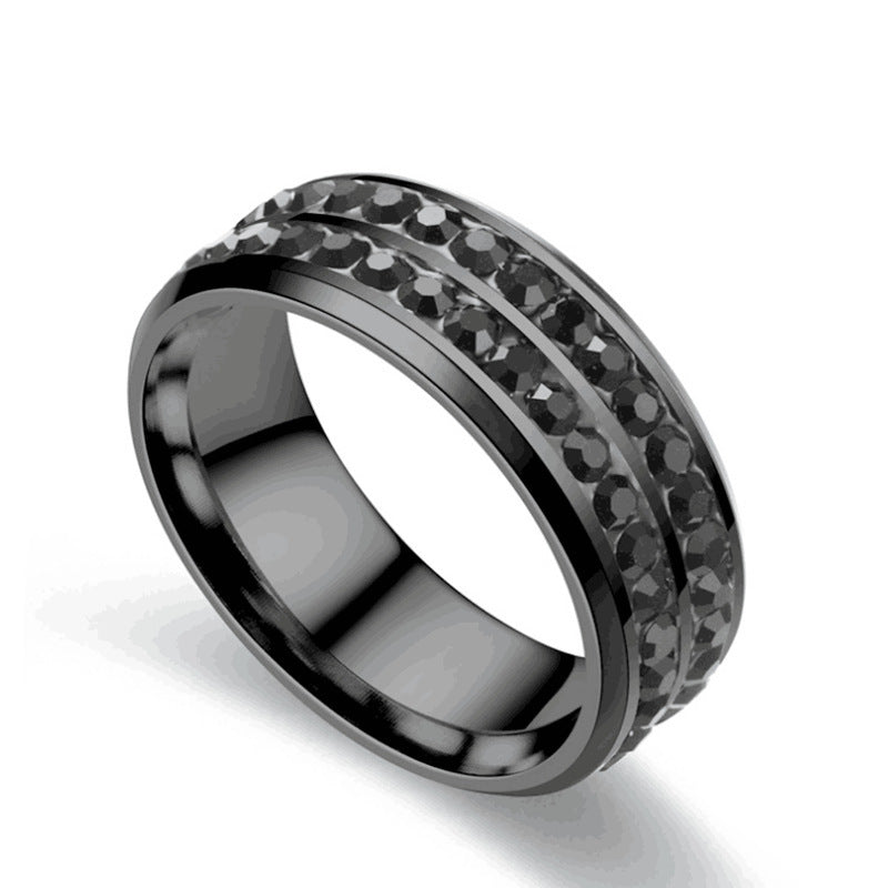 Herren Ring mit funkelndem Zirkonbesatz und eleganter Doppelrandgestaltung Shop Nory
