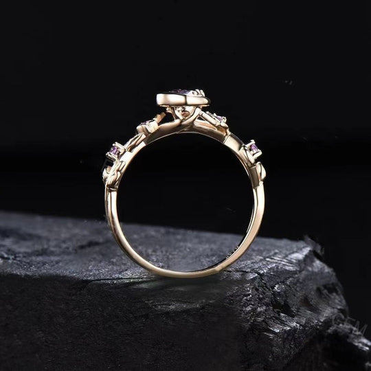 Mondstern-Farbwechselnder Alexandrit- und Amethyst-Verlobungsring | Shop Nory