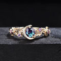 Mondstern-Farbwechselnder Alexandrit- und Amethyst-Verlobungsring | Shop Nory