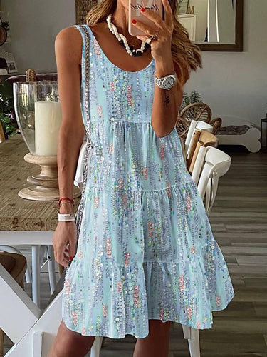 Lockeres Tank-Kleid Mit Rüschensaum