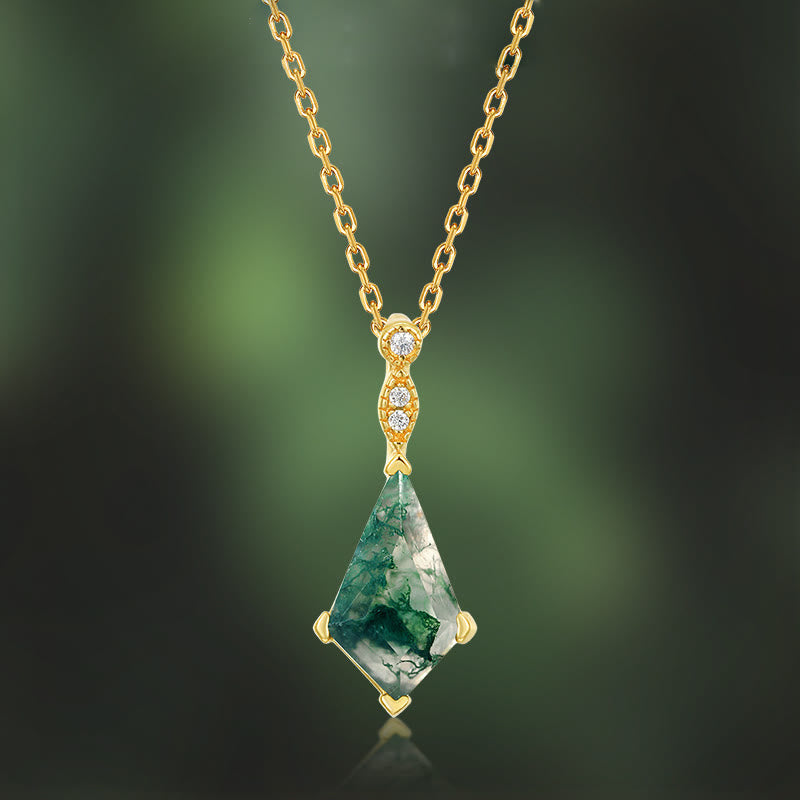 Moosachat- und Weißzirkon-Schmuckset – Lana | Shop Nory