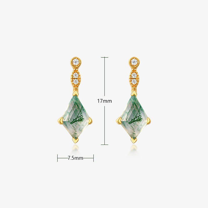 Moosachat- und Weißzirkon-Schmuckset – Lana | Shop Nory
