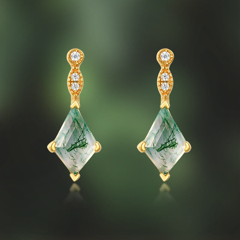 Moosachat- und Weißzirkon-Schmuckset – Lana | Shop Nory