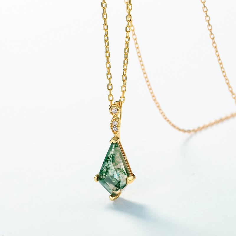 Moosachat- und Weißzirkon-Schmuckset – Lana | Shop Nory
