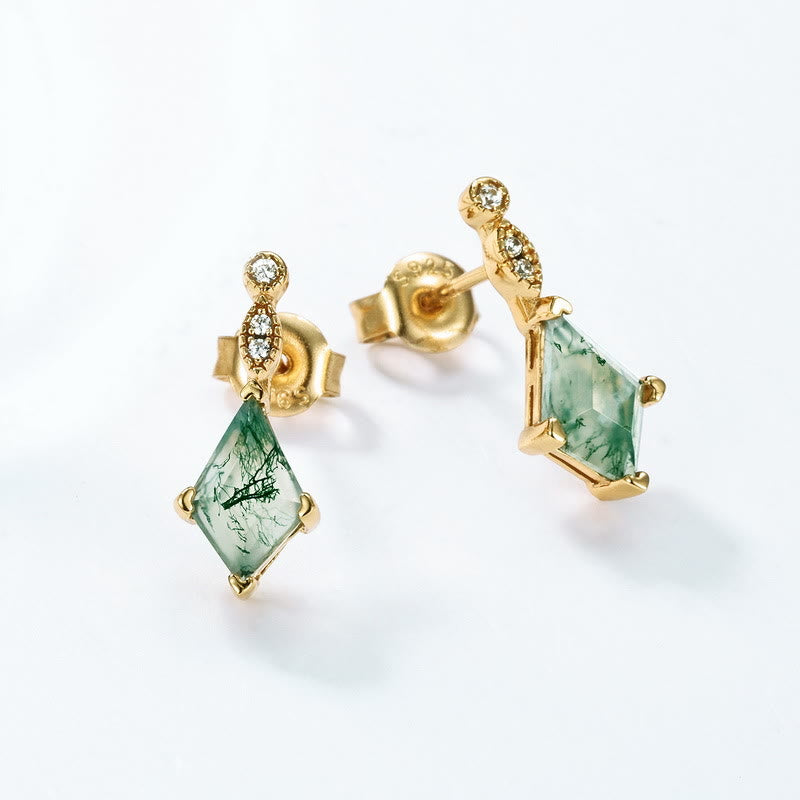 Moosachat- und Weißzirkon-Schmuckset – Lana | Shop Nory