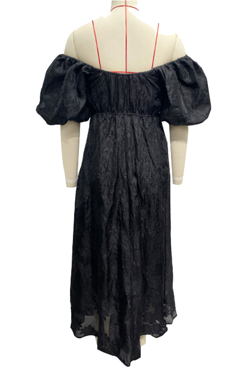 Tägliches Gerafftes Off-Shoulder Ballkleid mit Kurzen Ärmeln - 3 Farben