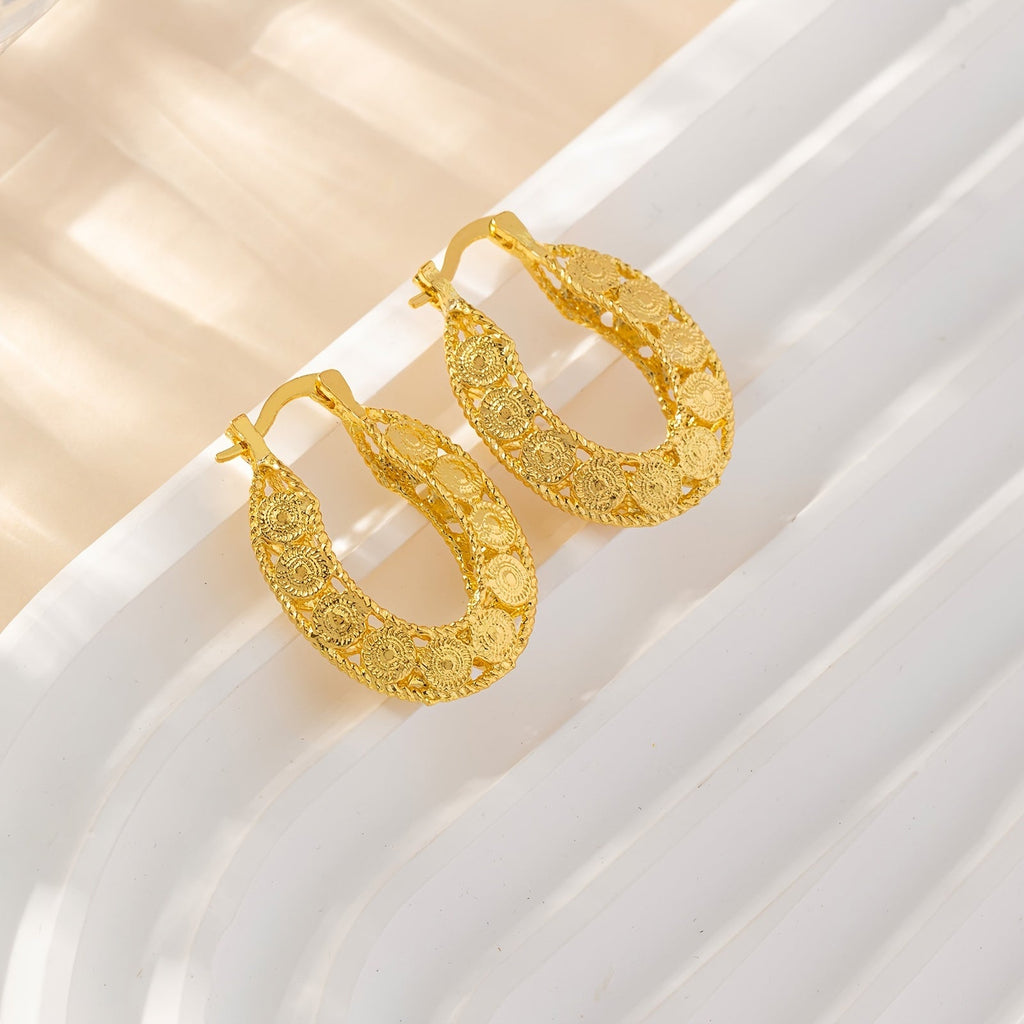 14Kt Gold Einzigartige Gold Filigrane Chunky Creolen