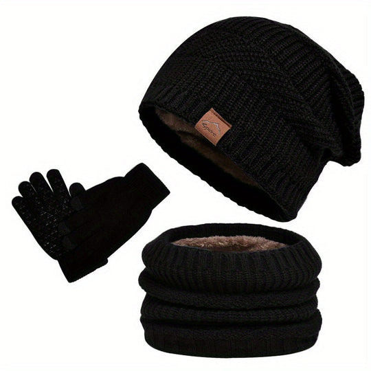 Freizeit Winter Plüsch 3-teiliges Set für Männer