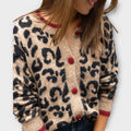 Braun Leopard Strickjacke