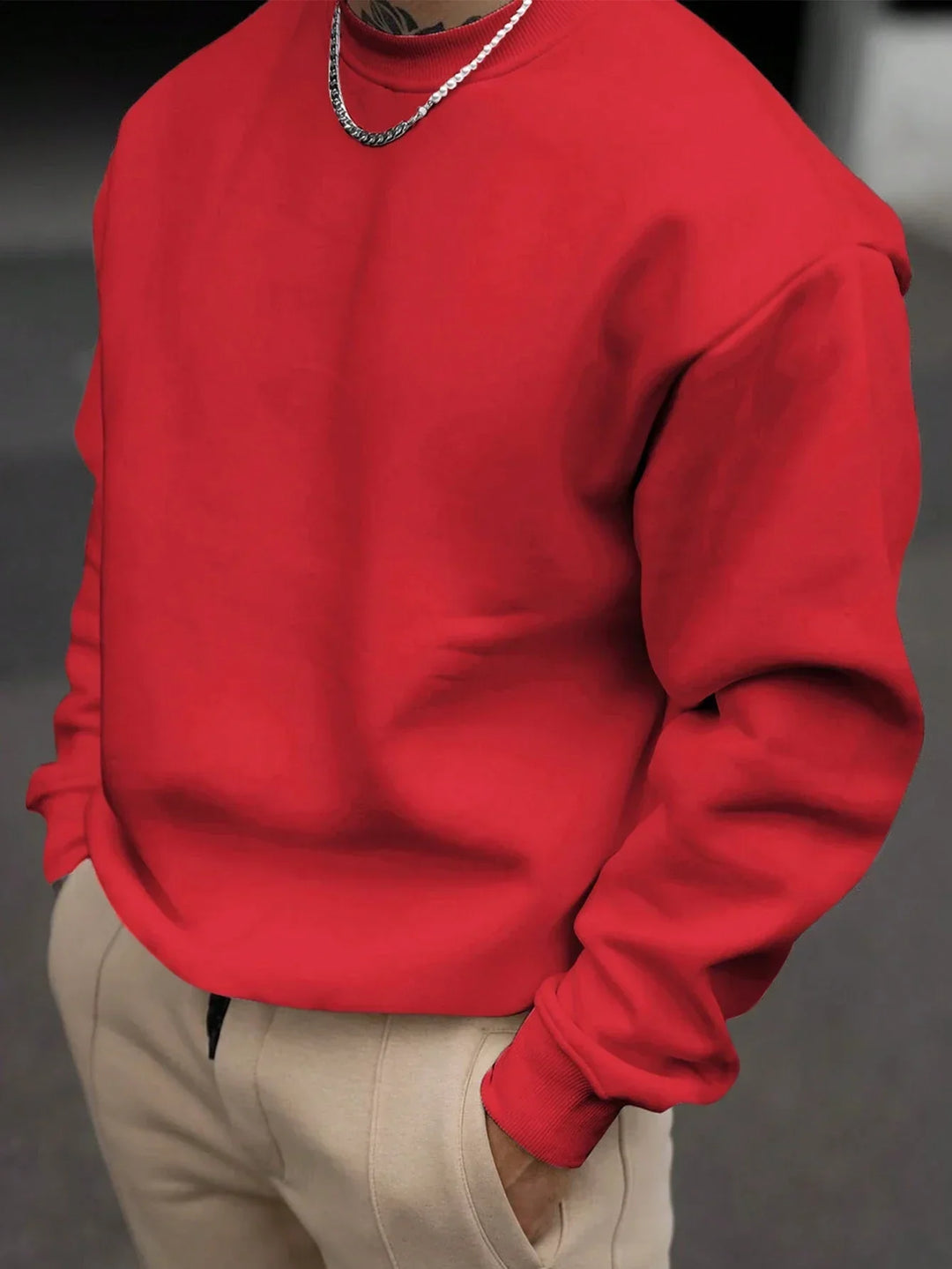 Herren Sweatshirt mit Rundhalsausschnitt