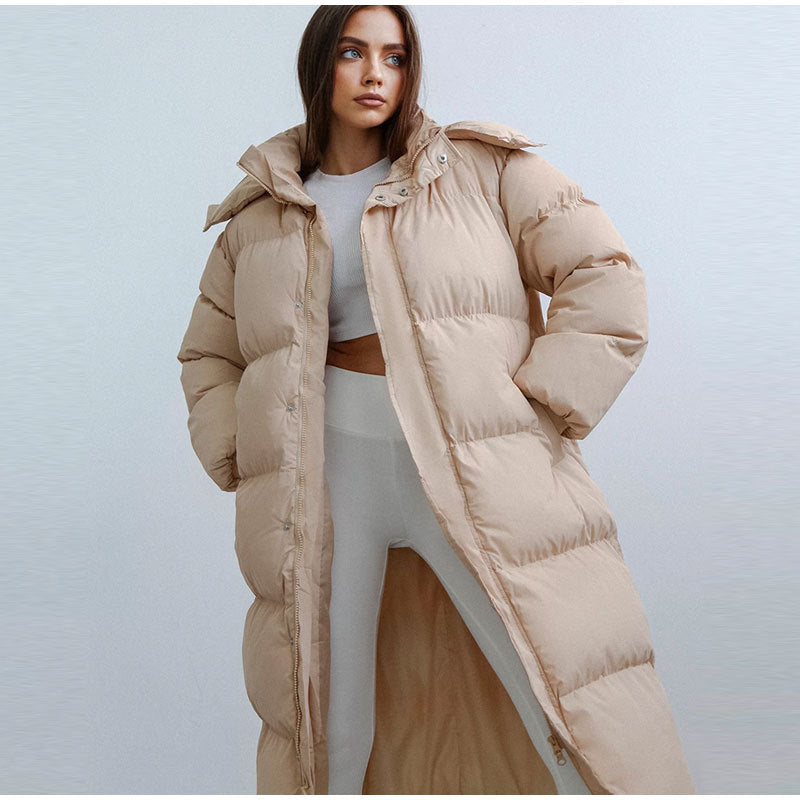 Shopnory | Winter Lange Steppjacke mit Futter für Damen Ideal für Kaltes Wetter