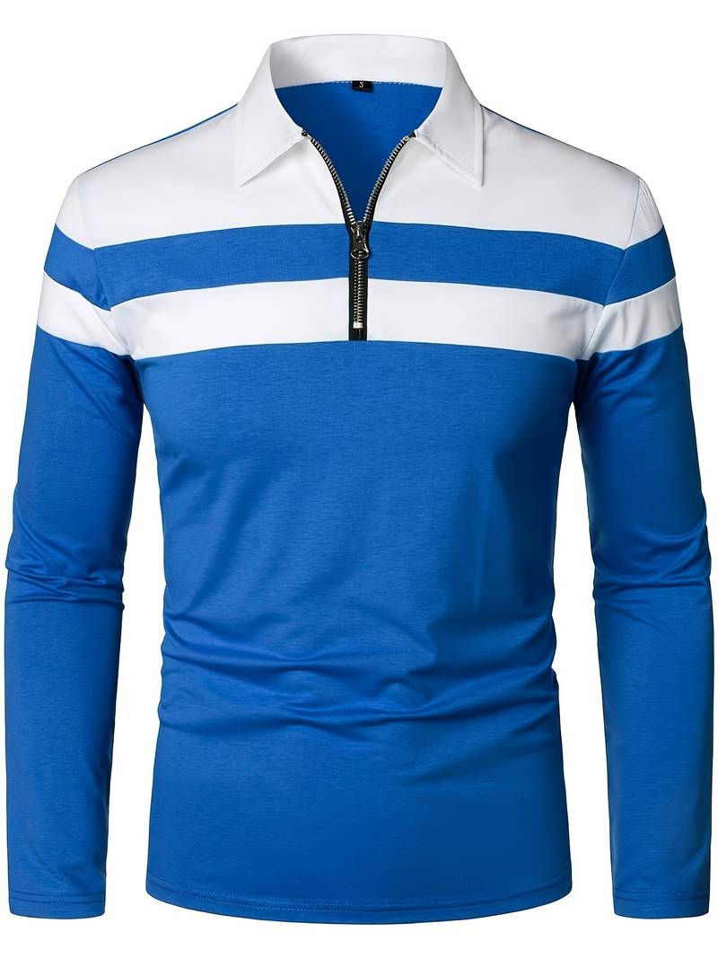langärmliges poloshirt mit reißverschluss